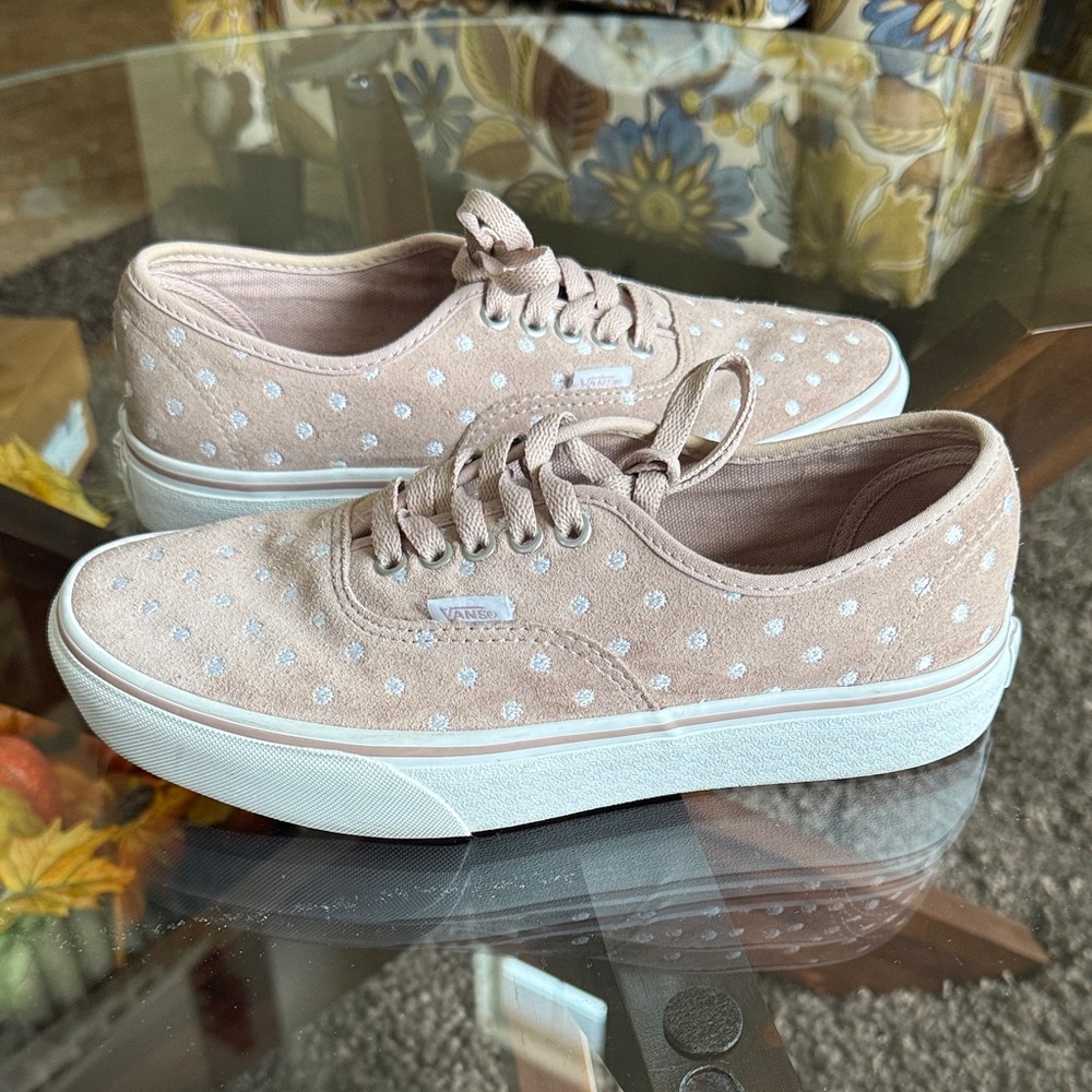 Vans Women's Sneakers - Light Pink with White Dots